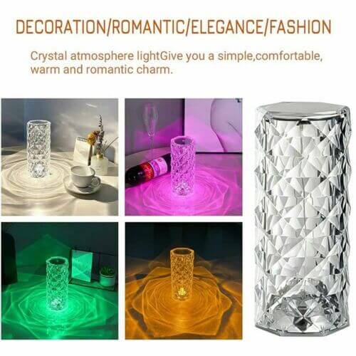Crystal Table Rose Lamp - Image 8